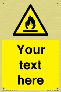 Custom flammable sign
